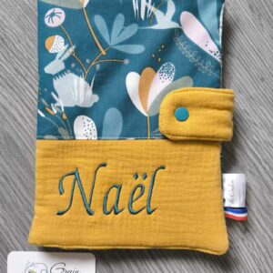 Couverture carnet de santé personnalisable tissu et prénom