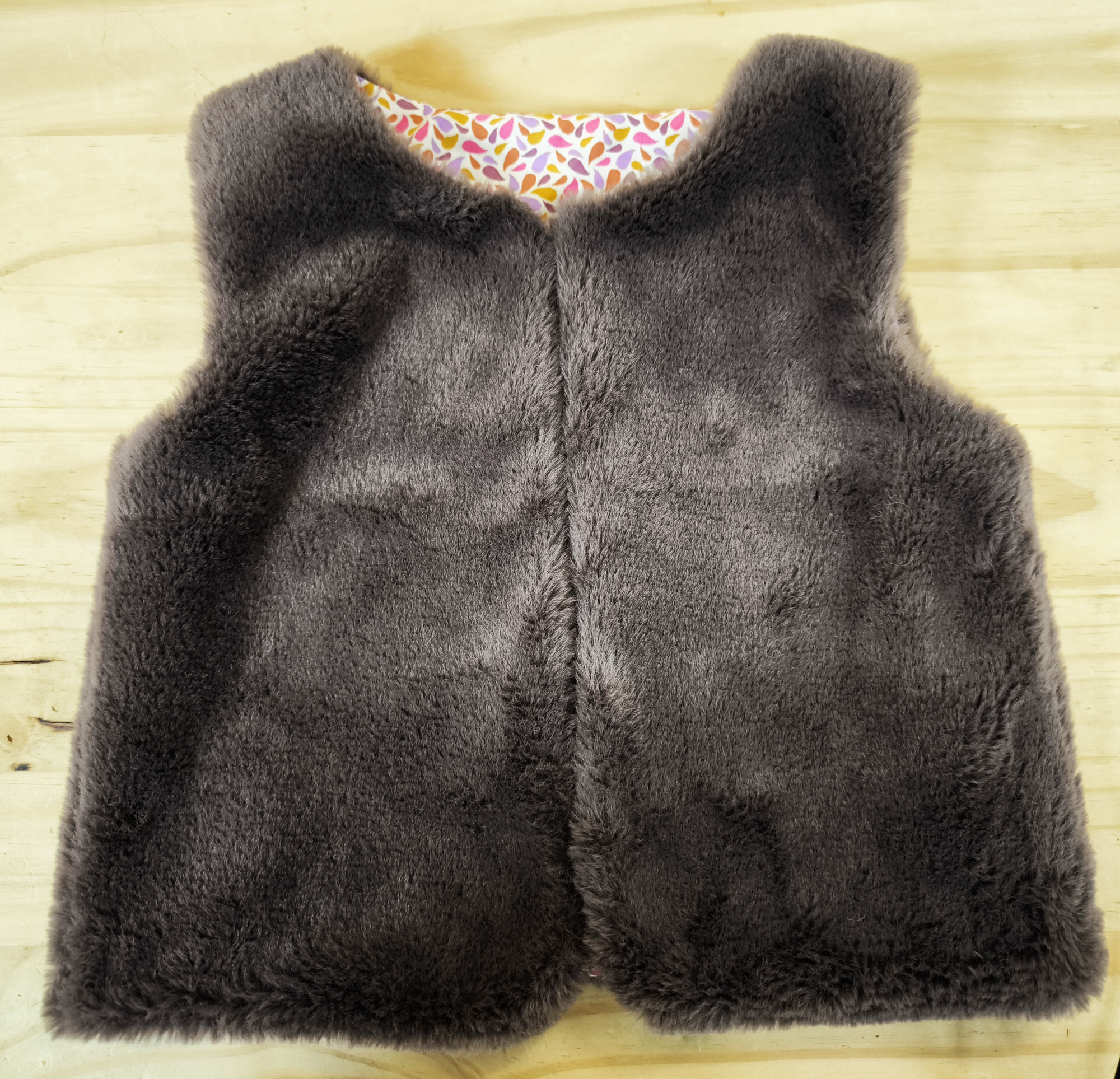 Gilet de berger enfant réversible personnalisable tissu au choix – Image 5