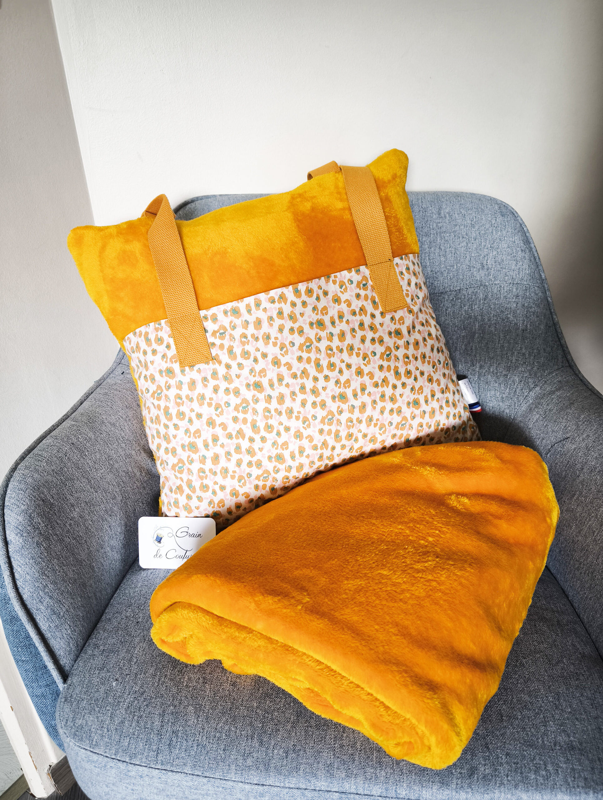 Kit sieste doudou : coussin + couverture enfant