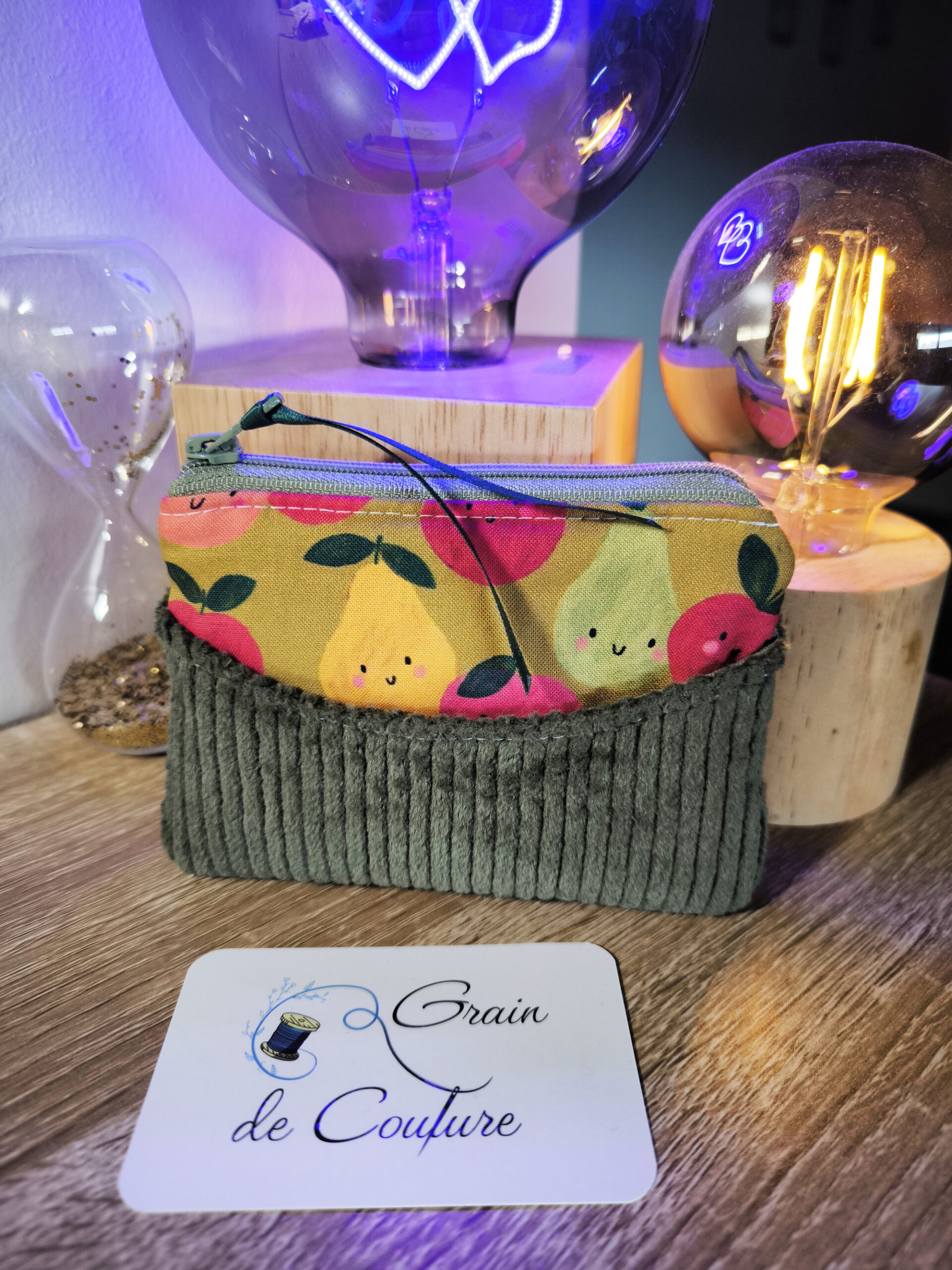 Porte monnaie 3 poches personnalisable avec fermeture éclair