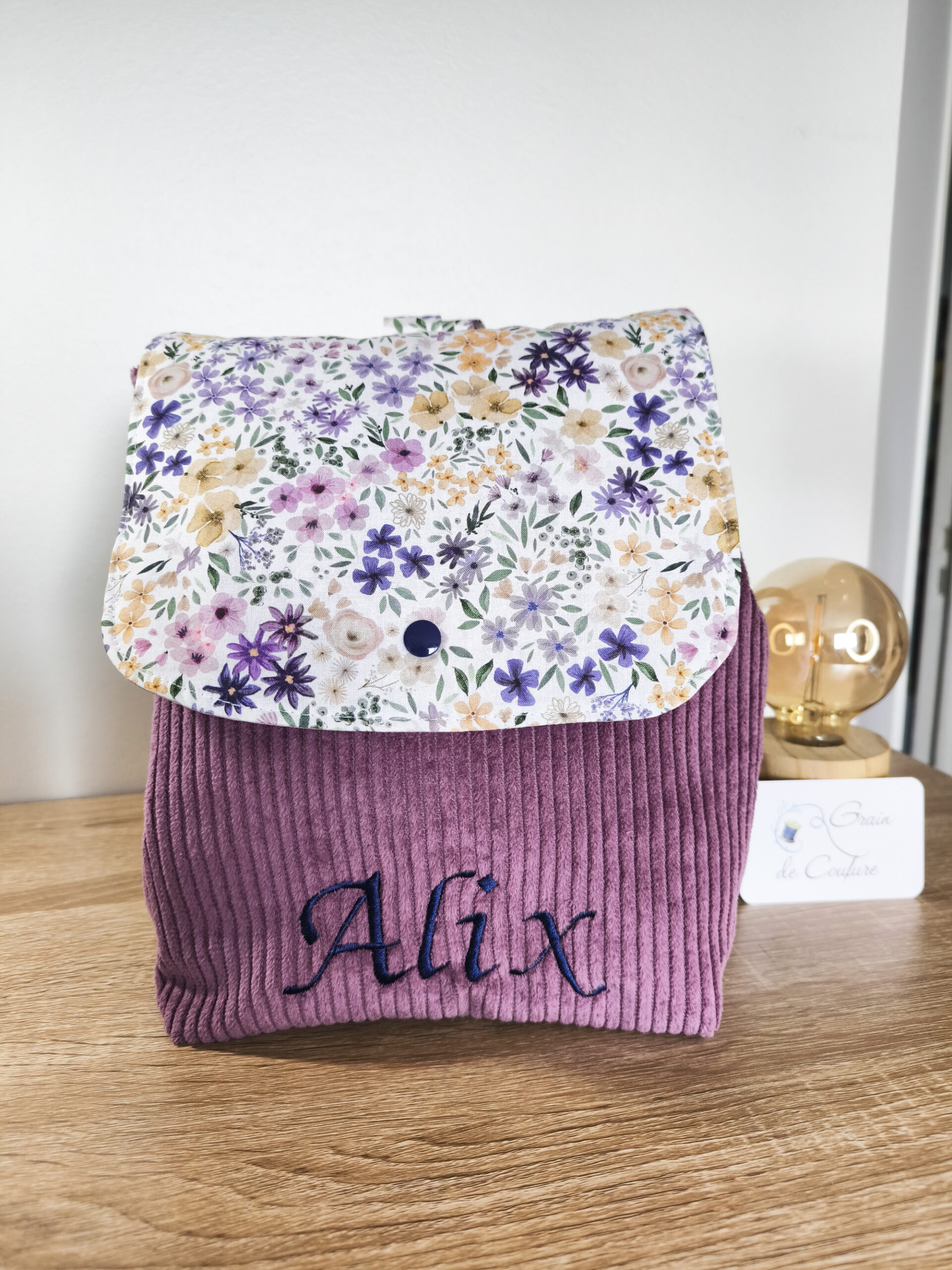 Sac à dos velours enfant personnalisable – Image 4