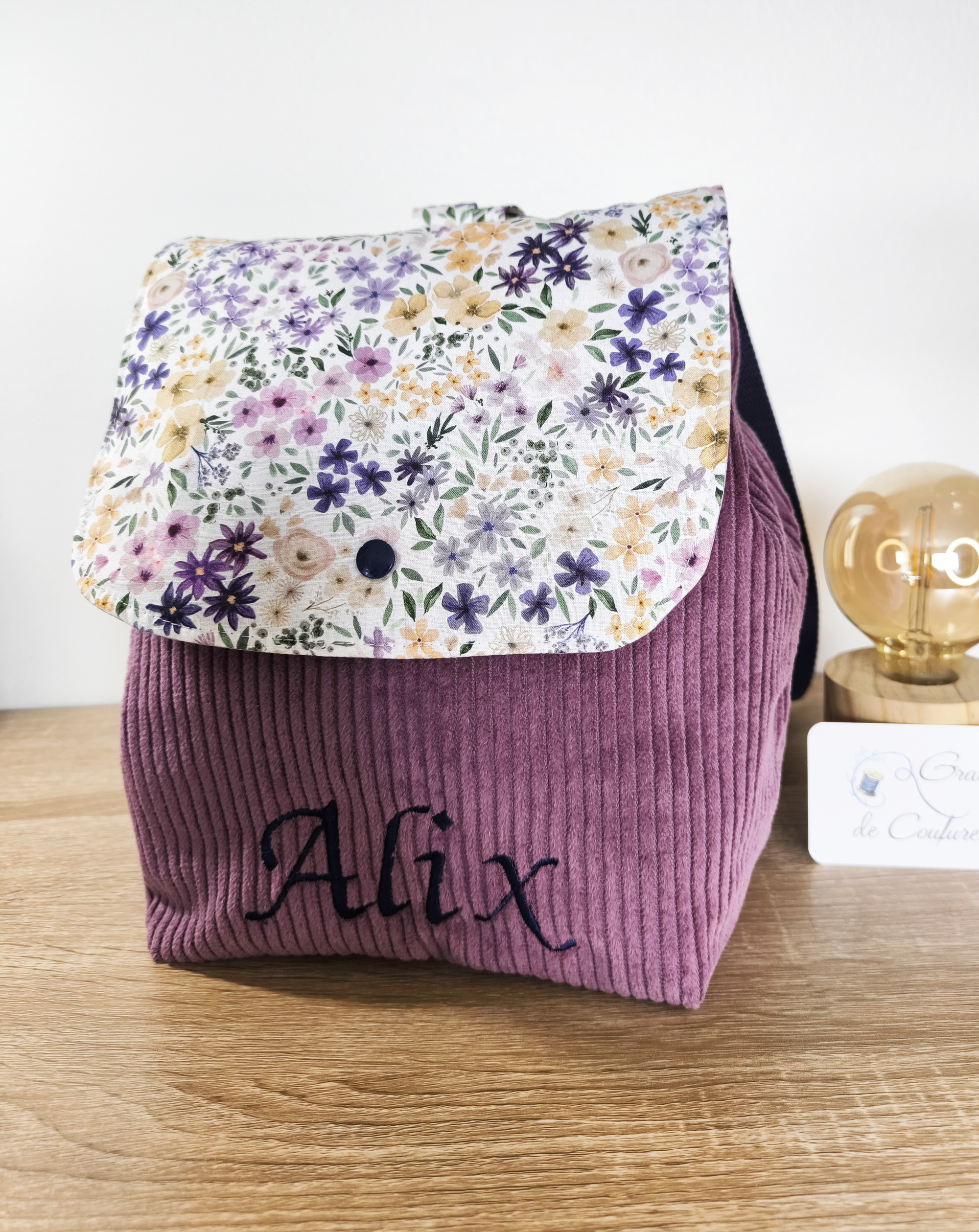 Sac à dos velours enfant personnalisable – Image 3