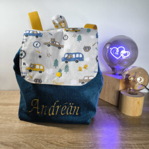 Sac à dos velours enfant personnalisable