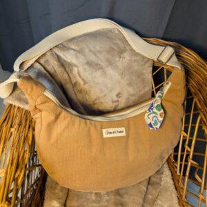 Sac demi lune velours tissu personnalisable fabriqué en France