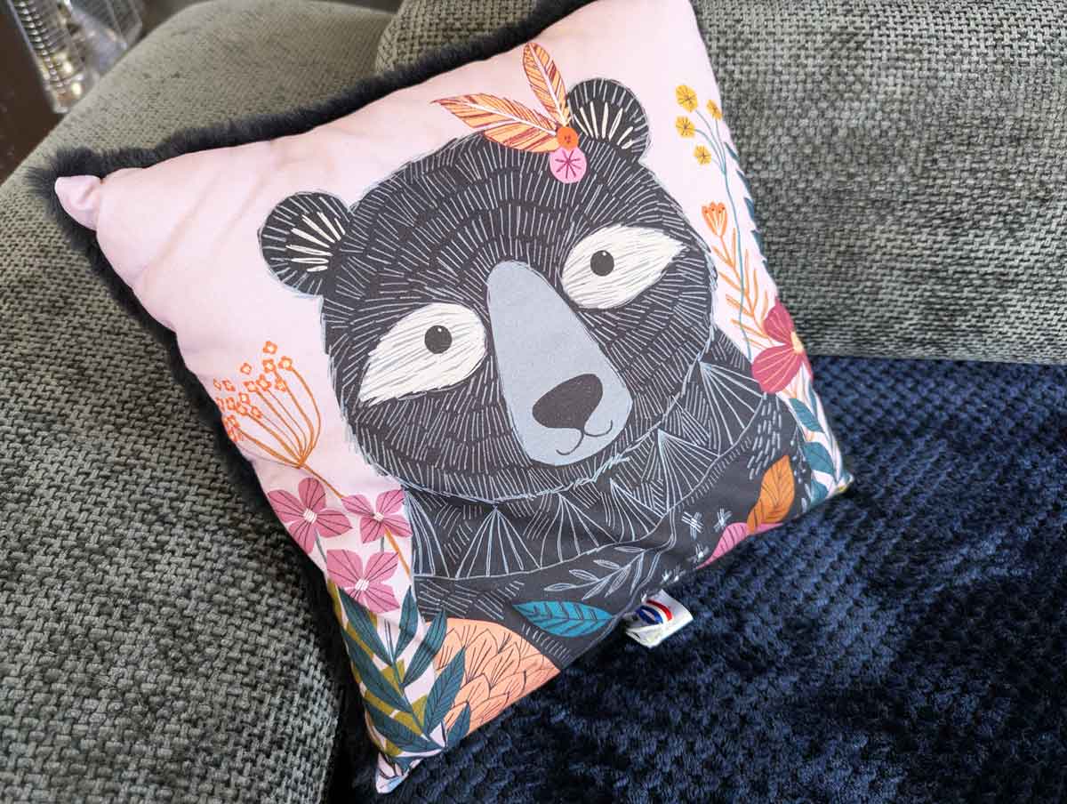 Grand coussin imprimé anti-acarien