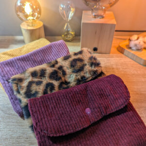 Pochette plate à pression en tissus